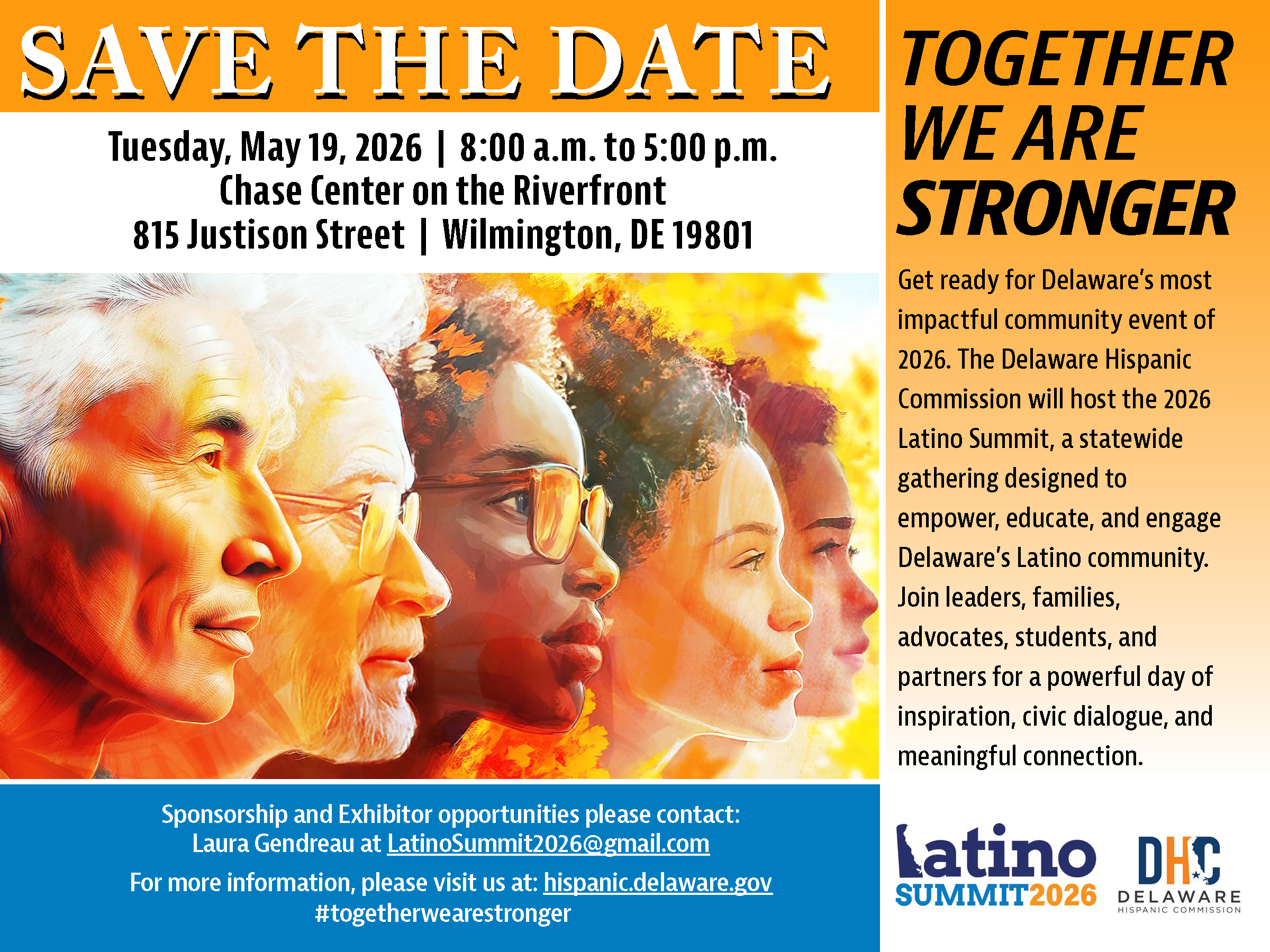 2026 Latino Summit - May 19th 2026 poster with diverse Latino men and women.