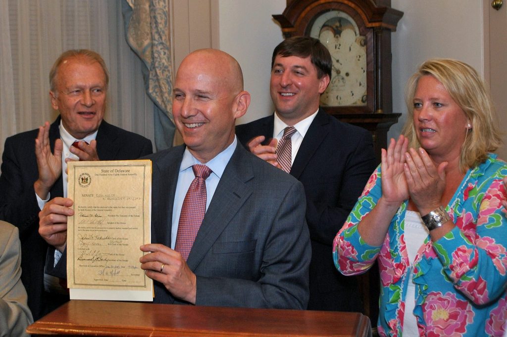 Governor Jack Markell Signs SB 59 into law.